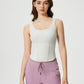 Millennia Round Neck Wide Strap Active Tank with Detachable Chest Pads - Farnelli