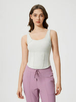 Millennia Round Neck Wide Strap Active Tank with Detachable Chest Pads - Farnelli
