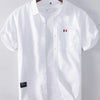 Men's Plus Size Short Sleeve Button-Up Shirt - White
