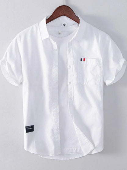 Men's Plus Size Short Sleeve Button-Up Shirt - Farnelli