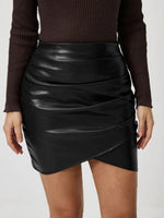 Ruched Asymmetrical Hem Skirt - Farnelli