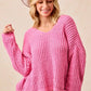 BiBi V-Neck Sweater with Colorful Trim - Farnelli
