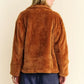 Davi & Dani Fuzzy Zip Up Collared Neck Jacket - Farnelli
