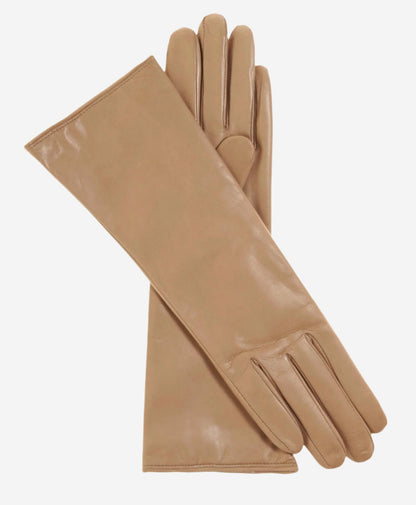 Camilla (beige) - Italian "4 button length" cashmere lined leather gloves