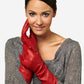 Leonora (red) - Italian cashmere lined 6-button length leather gloves