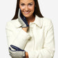 FC34 (grey) - Women's Italian touchscreen cashmere lined leather gloves