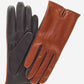 FC34 (medium brown) - Women's Italian touchscreen cashmere lined leather gloves