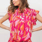 BiBi Smocked Yoke Ruffled Floral Top - Farnelli