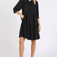 Mittoshop Button Detail Collared Neck Tiered Shirt Dress - Farnelli