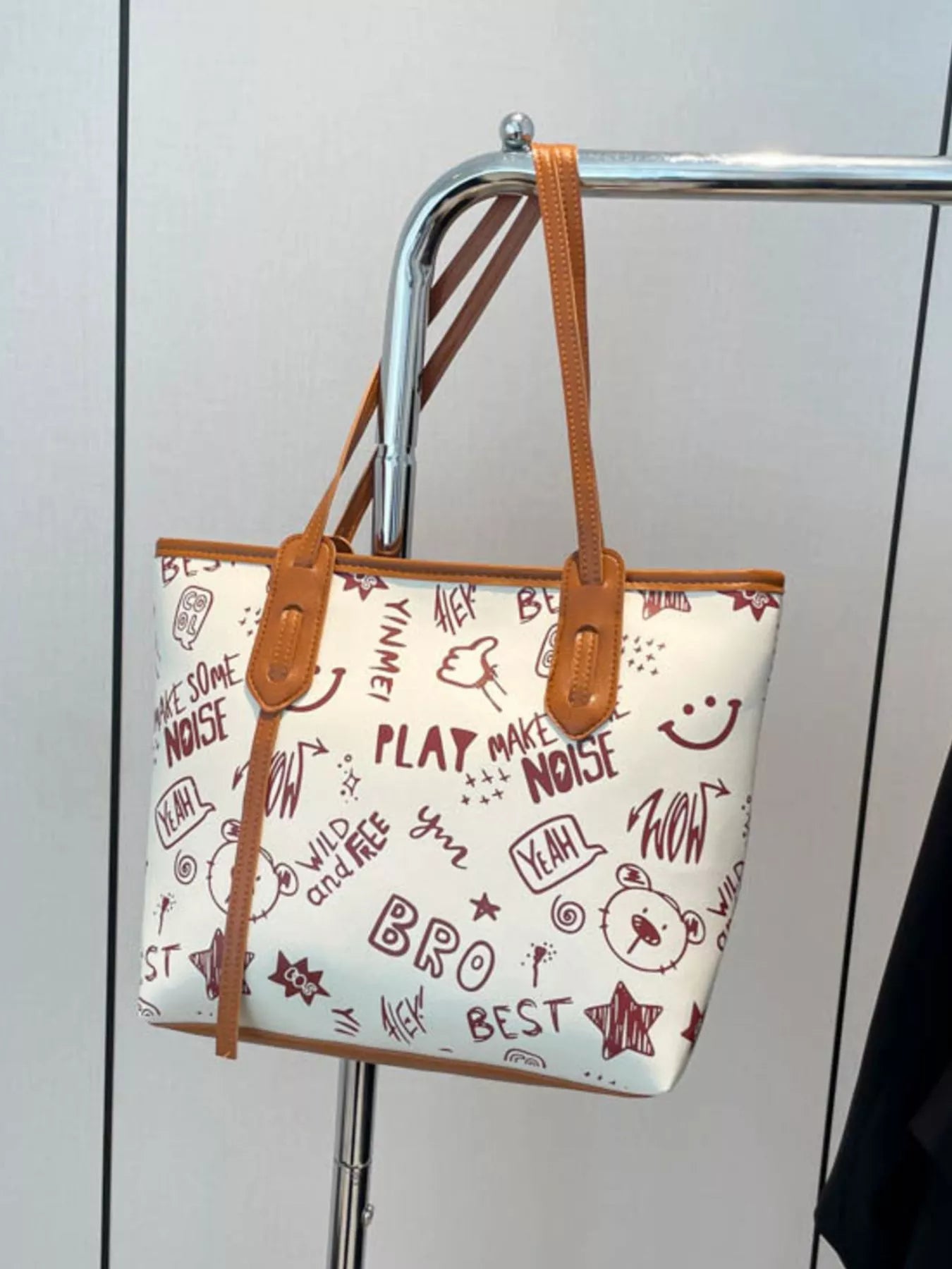 Graffiti Print Casual Tote Bag - Farnelli