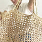EcoFreax Beach tote handbag handmade natural raffia paper