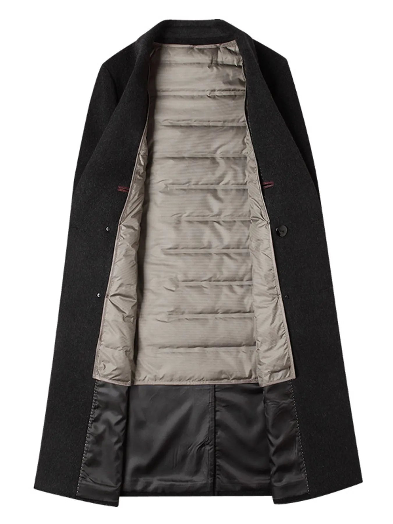 Men's Plus Size Double-Breasted Wool Overcoat - Farnelli