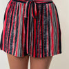White Birch Full Size High Waisted Striped Shorts - Multi