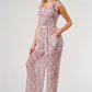 GeeGee Printed Tie Shoulder Wide Leg Jumpsuit - Farnelli
