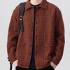 Men's Plus Size Button Up Long Sleeve Shirt - Orange