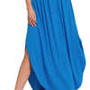 Zenana Smocked Waist Side Slit Maxi Skirt With Pockets - OCEAN BLUE