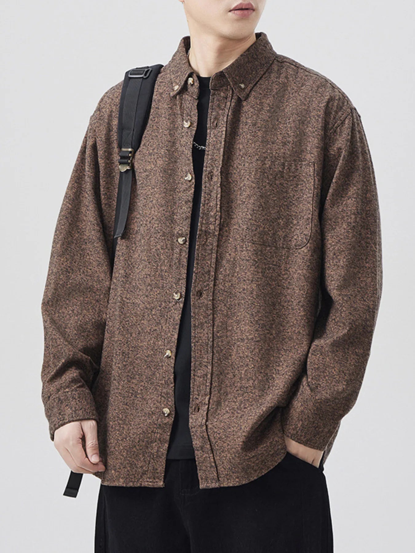 Men's Plus Size Button Up Long Sleeve Shirt - Farnelli