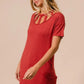 BiBi Front Cutout Mini Tee Dress with Pockets - Farnelli