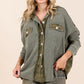 Mittoshop Mineral Washed Plaid Button Down Shacket - Farnelli