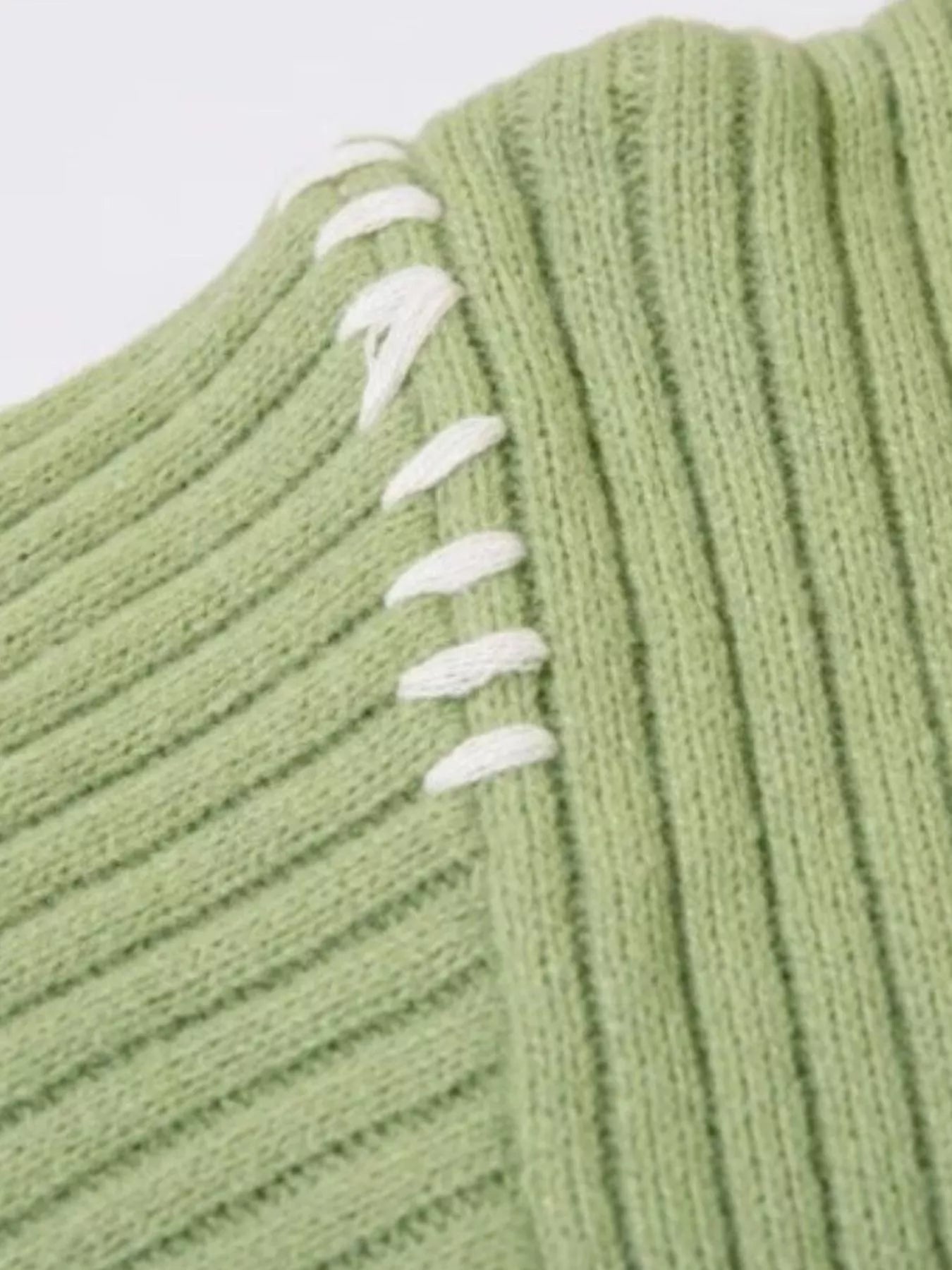 Men's Contrast Round Neck Long Sleeve Sweater - Farnelli
