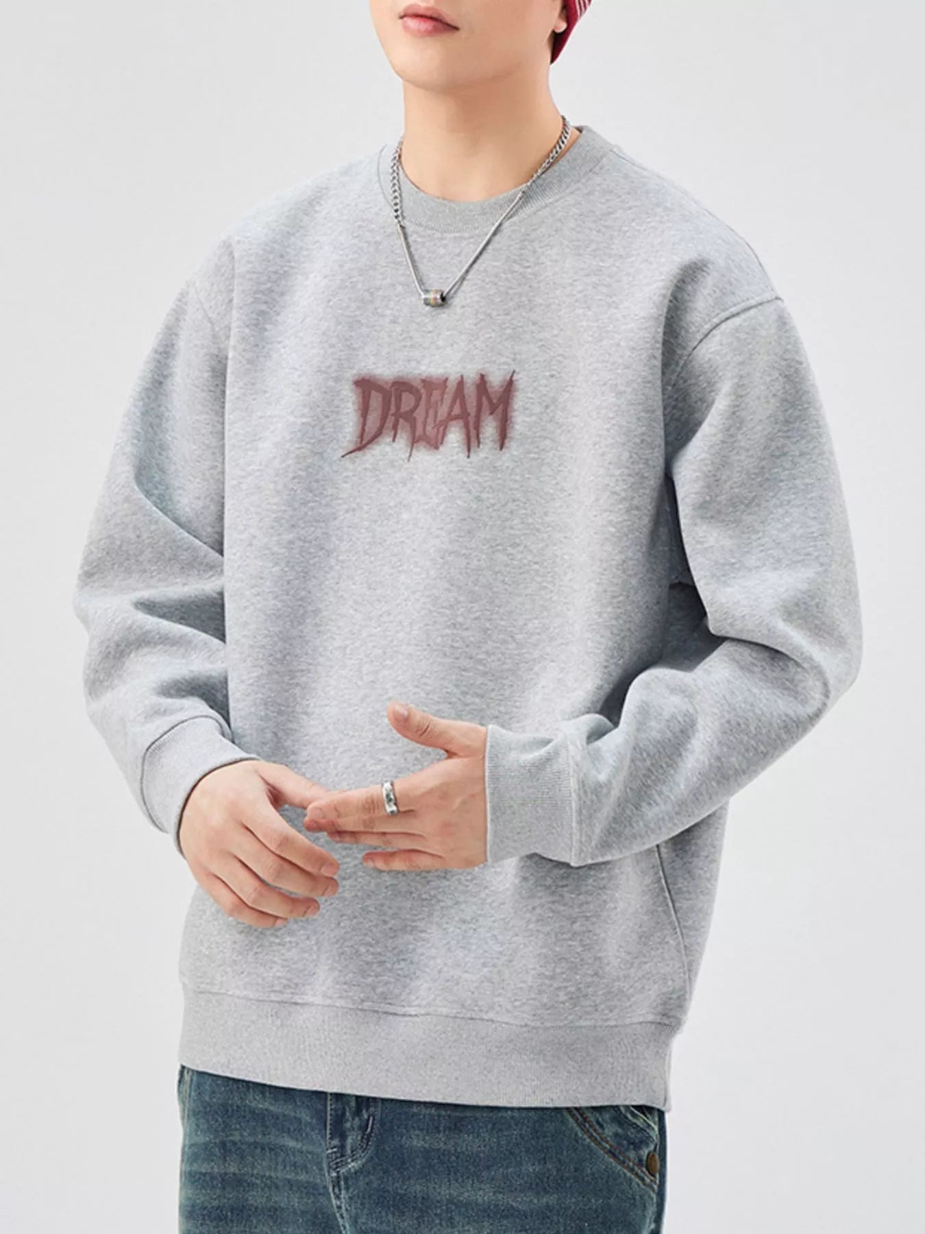 Men's Plus Size Crew Neck Dropped Shoulder Sweatshirt - Farnelli