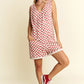 Jade By Jane Plus Size Back Tie Sleeveless Plaid Romper with Pockets - Farnelli