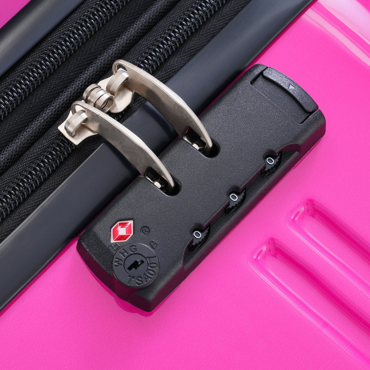 HouseOfZazla gradient color hardshell luggage set with spinner wheels and TSA lock in light blue or purple