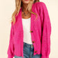 Haptics Full Size Button Down Crop Long Sleeve Cardigan - Farnelli