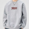 Men's Plus Size Crew Neck Dropped Shoulder Sweatshirt - Floral Gray