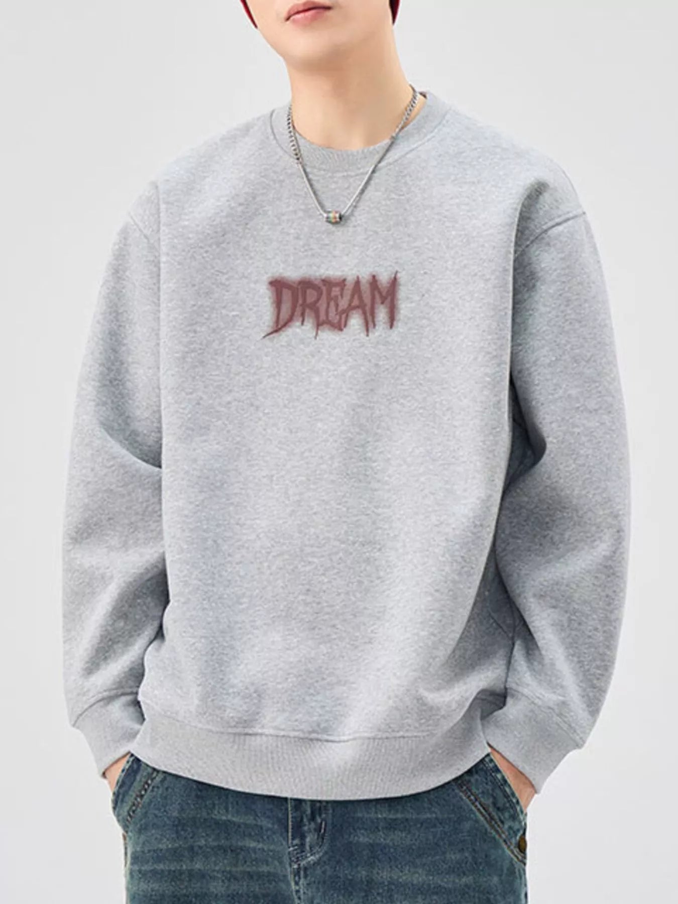 Men's Plus Size Crew Neck Dropped Shoulder Sweatshirt - Farnelli