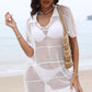 Hollow Out Collared Neck Cover-Up - Farnelli