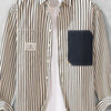 Men's Plus Size Striped Button-Up Shirt - Blue
