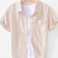 Men's Striped Collared Neck Short Sleeve Shirt - Farnelli