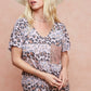 BiBi Leopard Stripe Printed Jersey T-Shirt - Farnelli