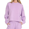 Zenana Scuba Long Sleeve Sweatshirts & Shorts Set - LILAC