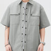 Men's Button Up Short Sleeve Shirt - Grey