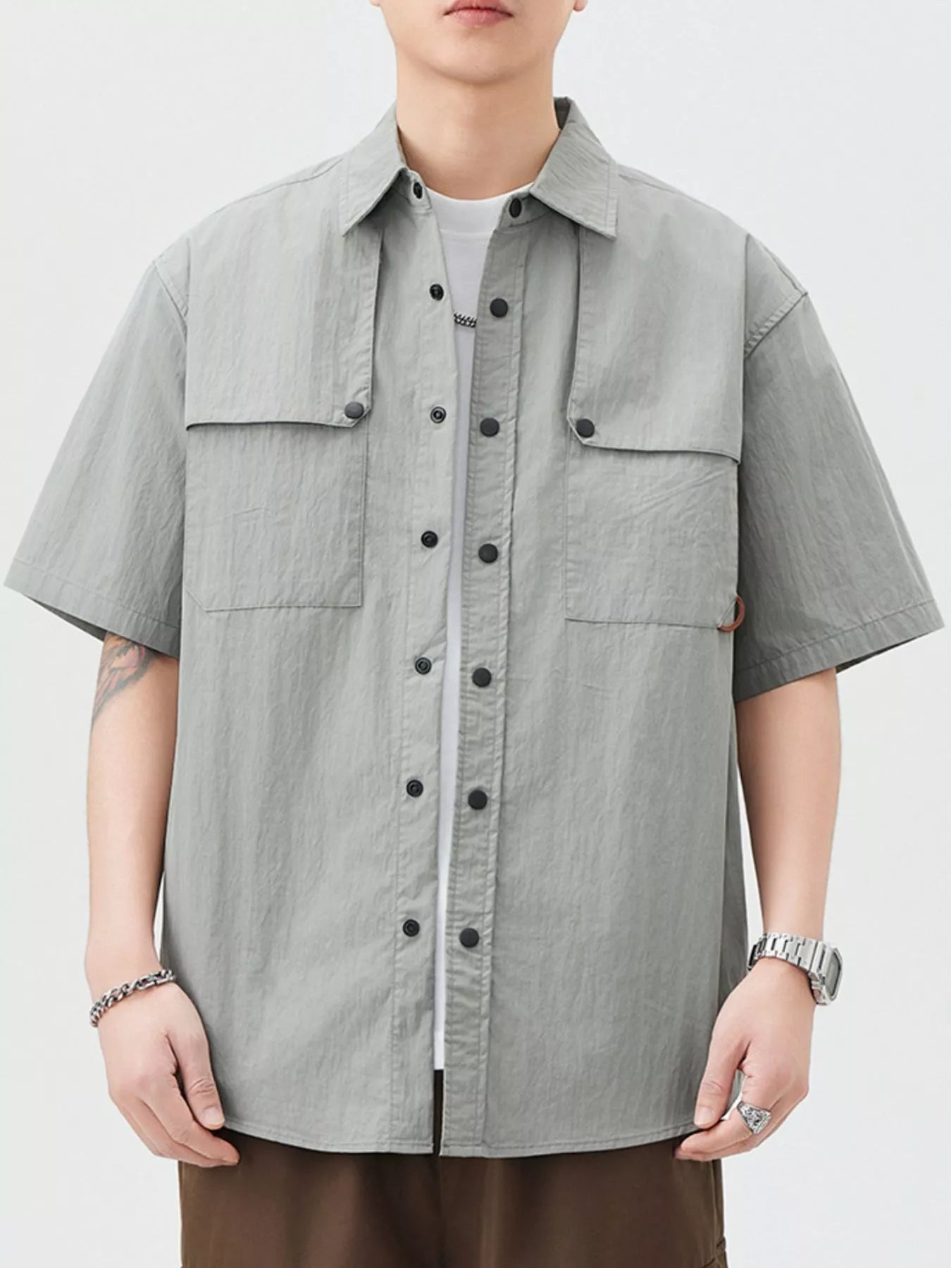 Men's Button Up Short Sleeve Shirt - Farnelli