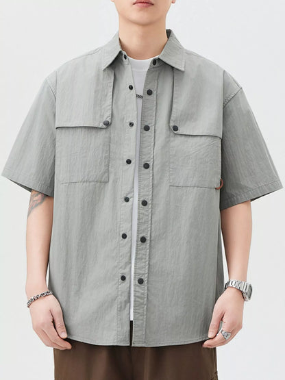 Men's Button Up Short Sleeve Shirt - Farnelli