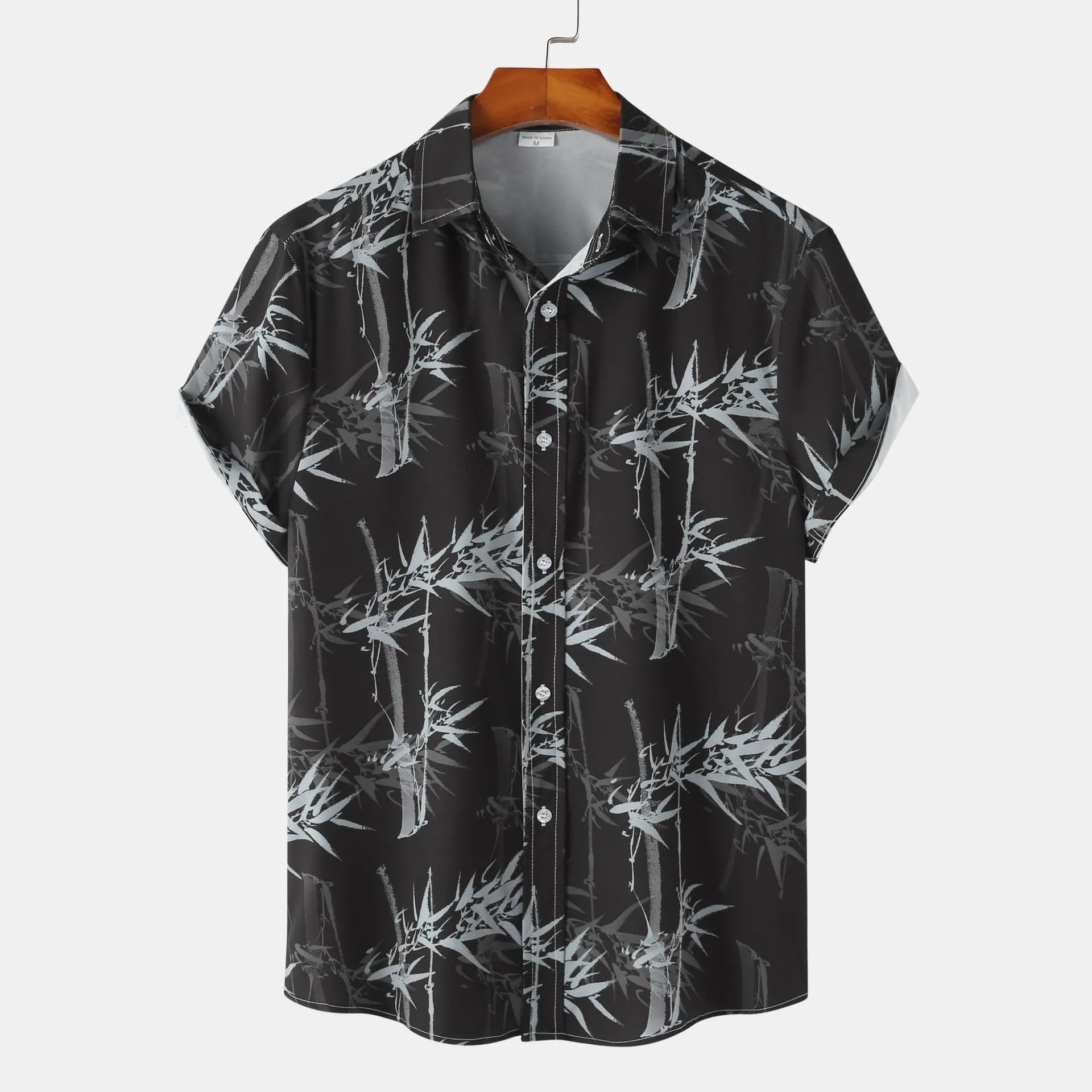 Men's Printed Short Sleeve Button-Up Shirt - Farnelli