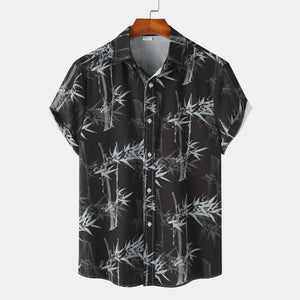 Men's Printed Short Sleeve Button-Up Shirt - Farnelli