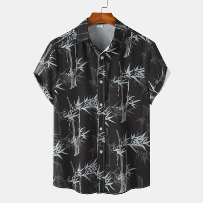 Men's Printed Short Sleeve Button-Up Shirt - Farnelli