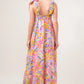 And The Why Full Size Printed Tie Shoulder Tiered Maxi Dress - Farnelli