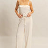 HYFVE Rib Knit Cami Top and Pants Set - WHITE