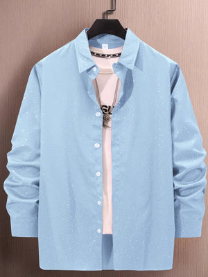 Men's Full Size Button Up Long Sleeve Shirt Plus Size - Farnelli