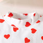 Children's Heart Print Top and Suspender Pants Set - Farnelli