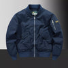Men's Plus Size Zip Up Bomber Jacket - Dark Blue