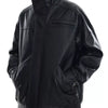 Men's Plus Size Stand Collar Leather Jacket - Black