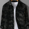 Men's Plus Size Vintage Plaid Button-Down Shirt - Black