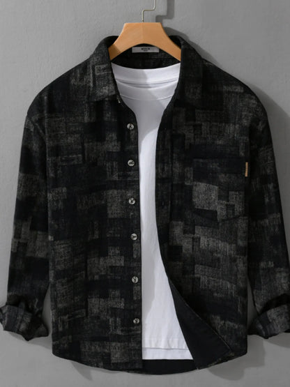 Men's Plus Size Vintage Plaid Button-Down Shirt - Farnelli