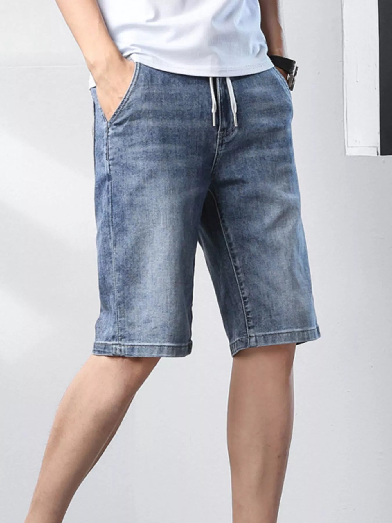 Men's Casual Drawstring Denim Shorts - Farnelli